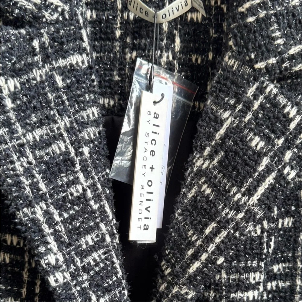 Alice + Olivia Black and White Tweed Blazer - Picture 5 of 6